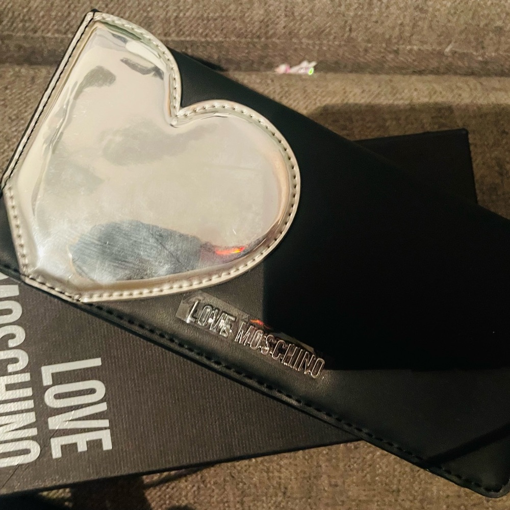 Love Moschino Black Wallet with Heart Detail